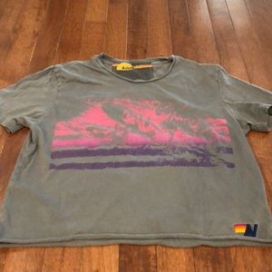 Aviator Nation cropped boyfriend t shirt size Small
